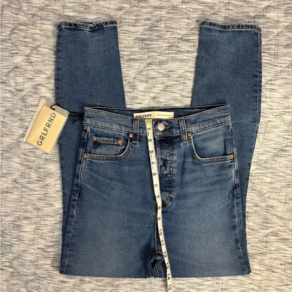 GRLFRND The Piper Super High Rise Stretch Slim Jeans Sz 24 In Prospect Park NWT- - Picture 6 of 9